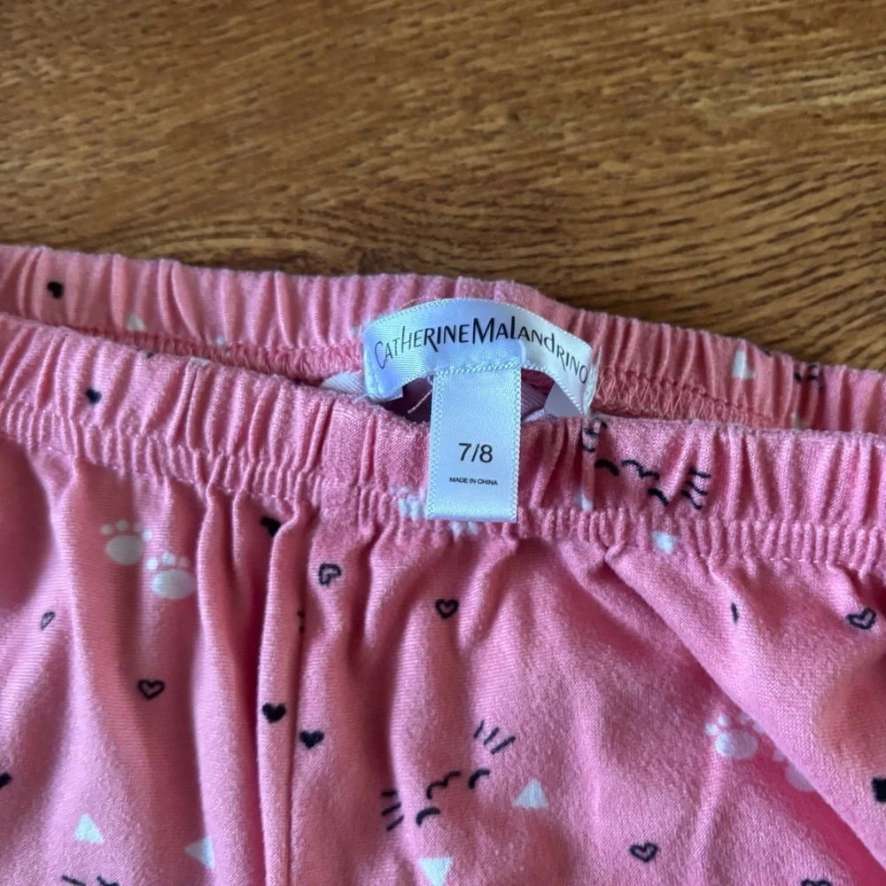 Catherine Malandrino pink cat PJ set in size 7/8
